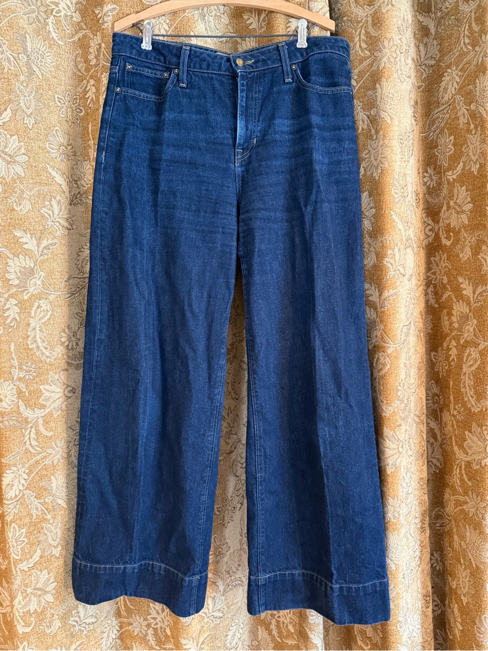 J Crew High-Rise Wide-Leg Jeans for Women in Dark Blue Denim size 29